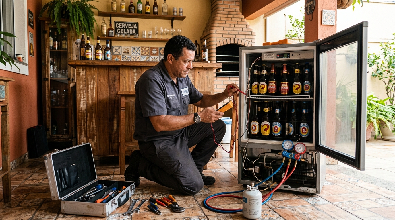 Recarga de gás refrigerante de cervejeira em João Pessoa‑PB